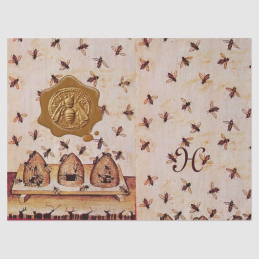 蜂蜜ミツバチの巣箱，養蜂，養蜂，養蜂家ワックスシール 薄葉紙 (正面)