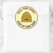 蜂蜜メーカーのための蜂の巣串ロゴjarシール ラウンドシール (バッグ)