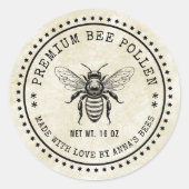 蜂蜜ヴィンテージスタイルラベル ラウンドシール (正面)