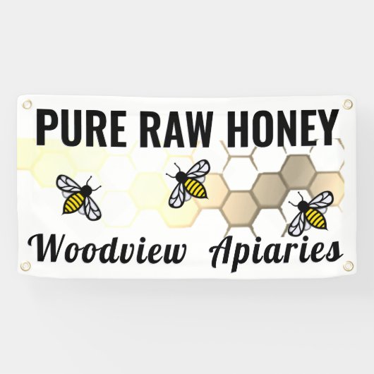 蜂蜜市場看板 純粋な生蜂蜜 ハチミツ 巣 横断幕 (横)