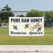 蜂蜜市場看板 純粋な生蜂蜜 ハチミツ 巣 横断幕 (インサイチュ)