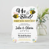 蜂蜜性別発表 bee 赤ちゃんハチ 招待状 (スタンド正面)