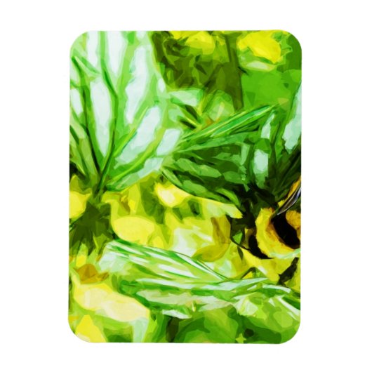 蜂蜜採取花粉抽象芸術印象派 マグネット (縦)