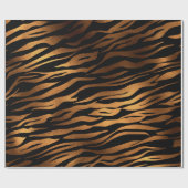 蜂蜜深い金ゴールドメタルブラックタイガーアニマルスキン ラッピングペーパー (フラット)