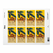 蜂蜜蜂と松枝、養蜂家赤ワックスシール ラベル (フルシート)