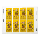 蜂蜜蜂と野生バラ、養蜂家ワックスシール ラベル (フルシート)