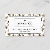 蜂蜜蜂のパターンあなたの養蜂ロゴ 名刺 (正面)