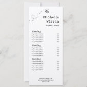 蜂蜜蜂の価格表またはサービスカード 招待状 (正面)