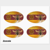 蜂蜜蜂ブラウンワックスシールモノグラム、養蜂家 楕円形シール (シート)