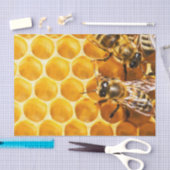 蜂蜜蜂類模様デザイン 薄葉紙 (クラフト)
