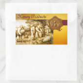 蜂蜜蜂、ブラウンワックスシール 長方形シール (バッグ)