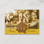 蜂蜜蜂、養蜂家ブラウンワックスシール 名刺 (裏面)