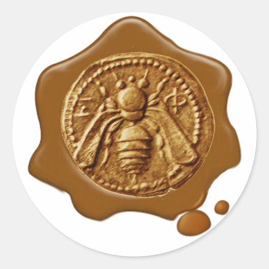 蜂蜜蜂、養蜂家養蜂茶色ワックスシール ラウンドシール (正面)