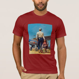蜂蜜酒Schaefferによる飛んでいるなカウボーイ Tシャツ