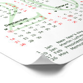 蜂蜜、リンゴ、ザクロのアートカレンダー2025 ポスター (角)