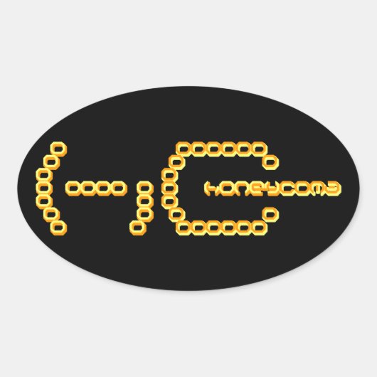 蜂蜜 楕円形シール (正面)