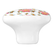 蜂飛んでいるのまわりに春の花 セラミックノブ (側面)