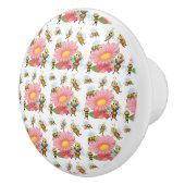 蜂飛んでいるのまわりに春の花 セラミックノブ (右)