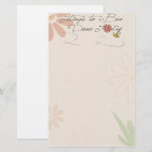 "蜂"のされた文房具への事 便箋 (正面/裏面)