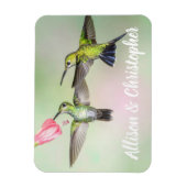 蜂(はち)すずめ飛んでいるの夫婦パーソナライズされた マグネット (縦)