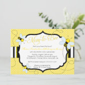 "蜂"への蜂のテーマの-ベビーシャワーの招待状-お母さん 招待状 (スタンド正面)