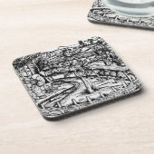 蜂、イラストレーションをからのがちである幸せなhusbandsmen コースター (左側)