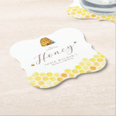 蜂、ハニカムブライダルシャワー ペーパーコースター (アングル)