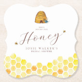 蜂、ハニカムブライダルシャワー ペーパーコースター (正面)