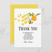 蜂、蜂蜜、蜂蜜、のまわりに感謝してい、 サンキューカード (正面/裏面)