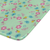 蜂、鳥、花の緑のパターン カッティングボード (角)