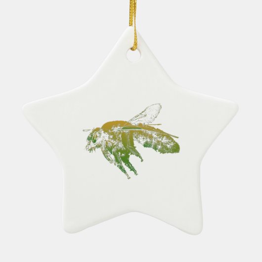 蜂 – Bees – 昆虫 – Honey Bee - Bee Sting セラミックオーナメント (裏面)