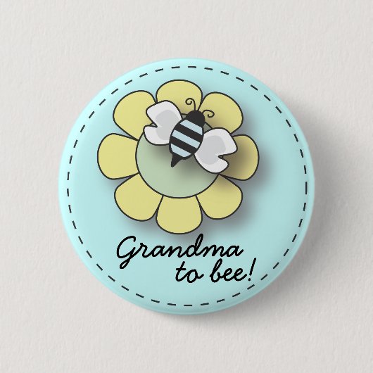 "蜂" Pinへの青い祖母の男の赤ちゃんの蜂 缶バッジ (正面)