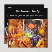 蜘蛛とカボチャのハロウィンパーティー招待状 招待状 (正面/裏面)