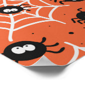 蜘蛛とクモの巣のハロウィンシームレスパターン ポスター (角)