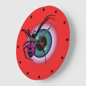 蜘蛛と血で撃った眼球 ラージ壁時計 (傾斜)