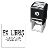 蜘蛛の巣にぶら下がる蜘蛛が付いたEx Librisのテキスト セルフインキングスタンプ (インサイチュ)