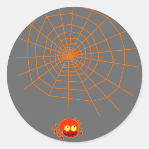 蜘蛛の巣のハロウィンのステッカー ラウンドシール