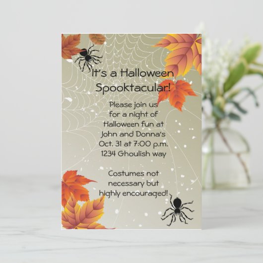 蜘蛛の巣のハロウィンの招待状 招待状 (スタンド正面)