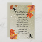 蜘蛛の巣のハロウィンの招待状 招待状 (正面/裏面)