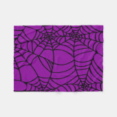 蜘蛛の巣のハロウィンの紫色および黒いゴシック フリースブランケット (正面(横))