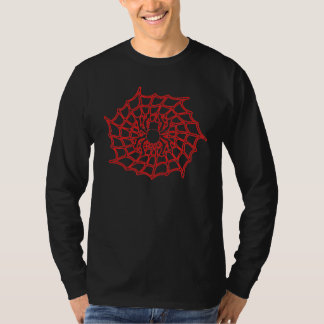 蜘蛛の巣のハロウィンの長袖のTシャツ Tシャツ