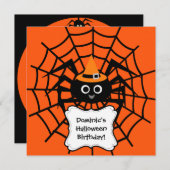 蜘蛛の巣のハローウィンパーティの招待状 招待状 (正面/裏面)