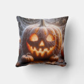 蜘蛛の巣をかぶったジャック・オ・ランタン クッション (裏面)