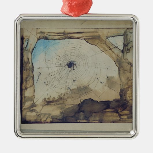 蜘蛛の巣を通したVianden メタルオーナメント (正面)