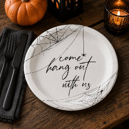 蜘蛛の巣ハロウィンパーティーに来てね ペーパープレート