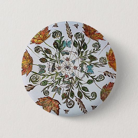 蜘蛛の巣-くも-蟻および蜂 缶バッジ (正面)