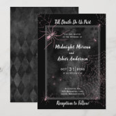 蜘蛛の巣 死ぬまで愛して ブラックピンク 招待状 (正面/裏面)