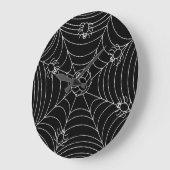 蜘蛛の巣（黒） ラージ壁時計 (傾斜)