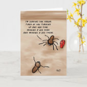 蜘蛛の漫画 – 私は離れ君のフランク! カード (黄色い花)