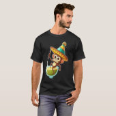 蜘蛛の猿 – 動物のクモの猿が浮かぶ Tシャツ (正面フル)